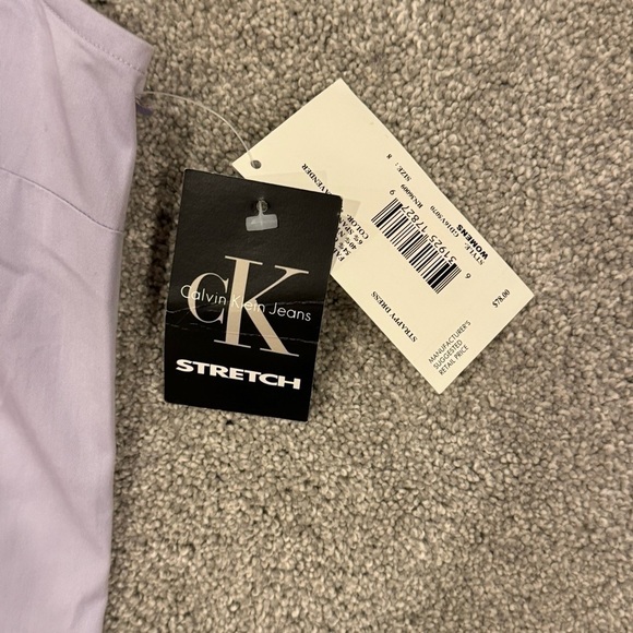 Y2K Vintage Calvin Klein Deadstock Lavender High Neck Mini Sun Dress Size 8 NWT - Picture 4 of 7